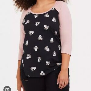 💀💐 Black Flower Crown Skull Raglan Classic Fit Tee 💀💐